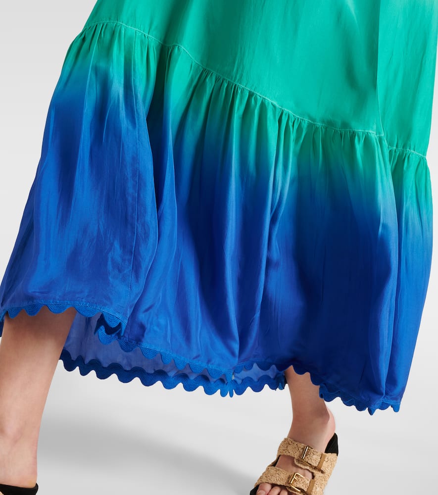 Juliet Dunn Embroidered ombré silk kaftan