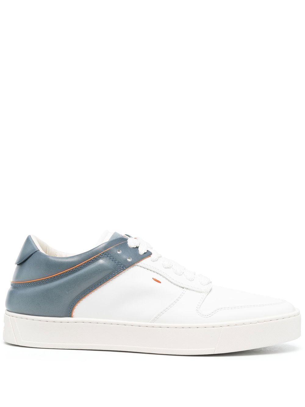 Colour-blocked low-top sneakers - White