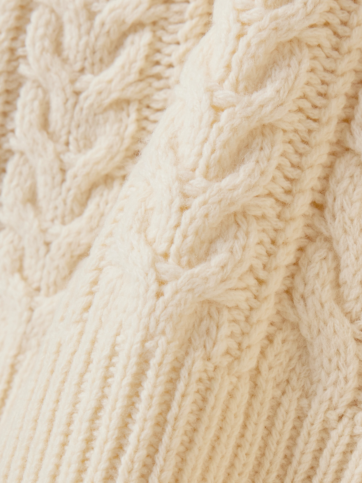 Oversized Cable-knit Wool-blend Sweater - Ivory