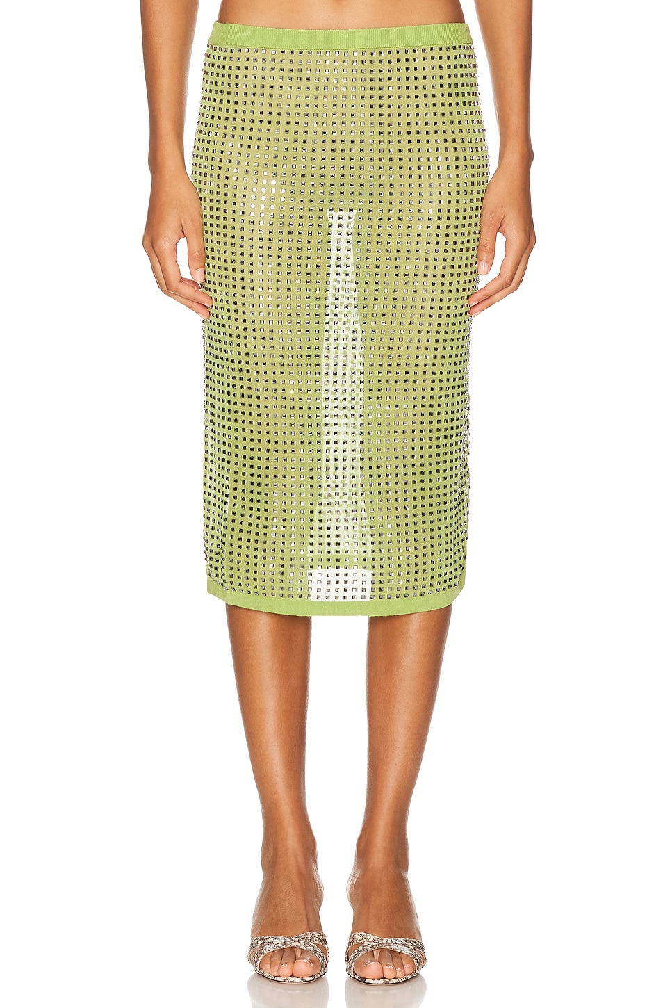 Christopher Esber Cirrus Straight Skirt in Green