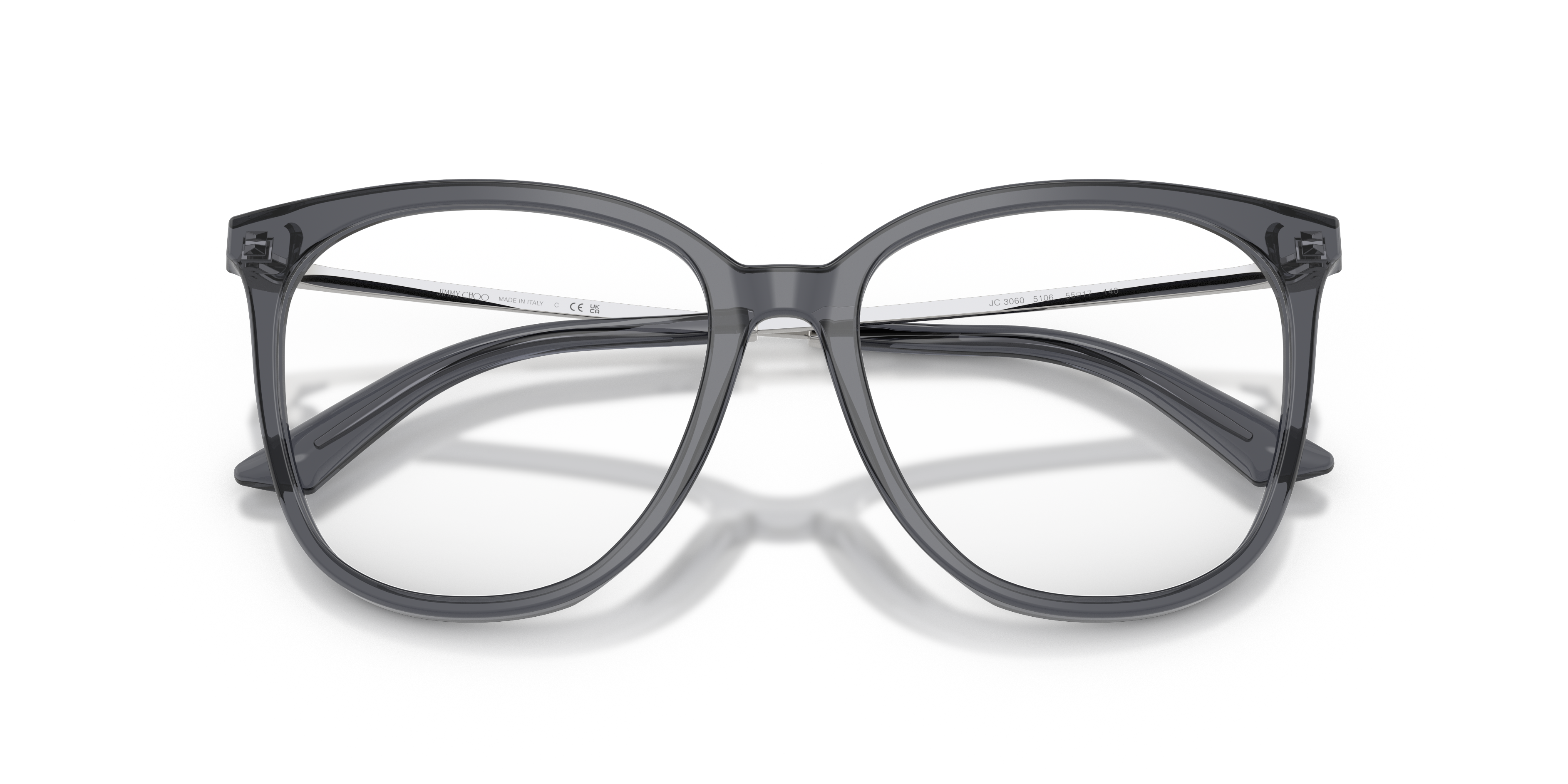 Jimmy Choo Donna Jimmy Choo JC3060 5106 Montature da vista Acetato Grigio Trasparente Pantos Normale