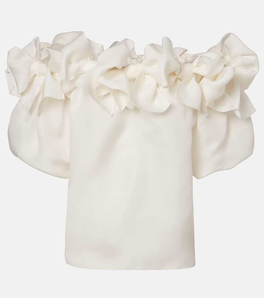 Off-shoulder silk top