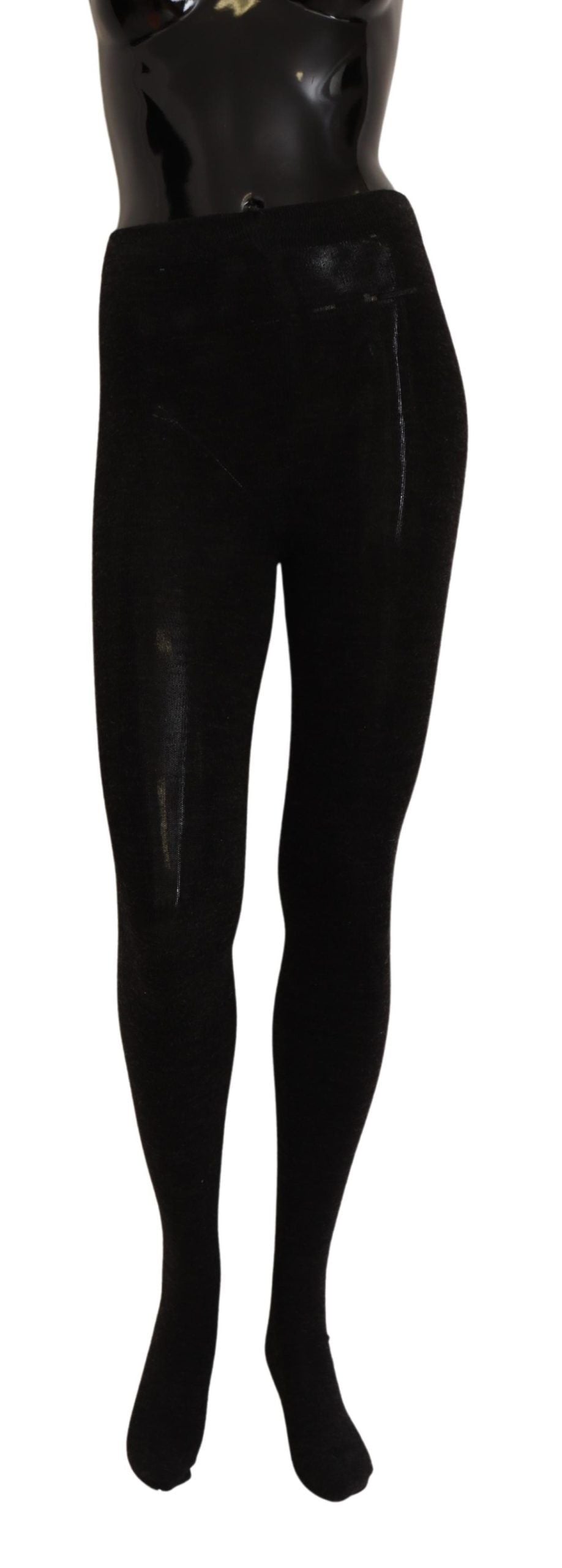 Wool Stretch Tights — Black