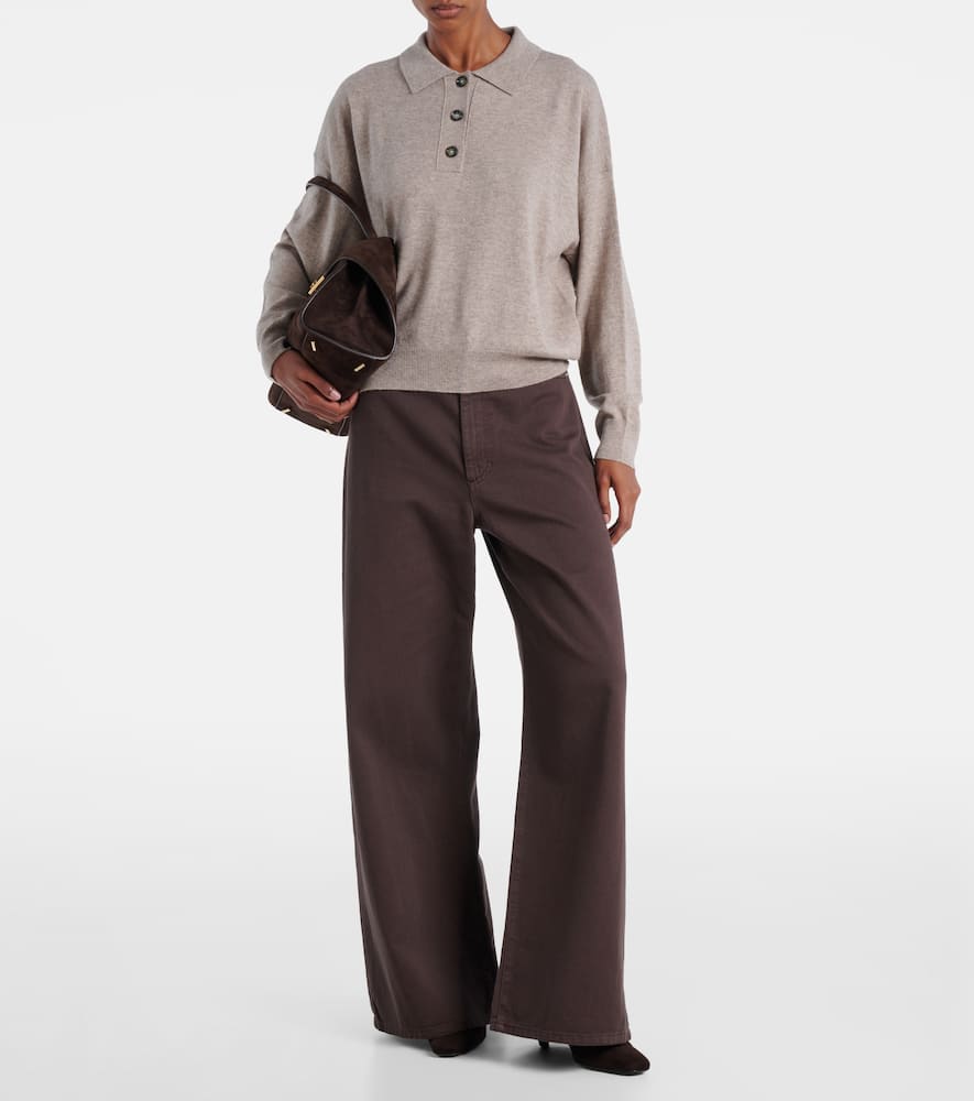 Wool and cashmere polo sweater
