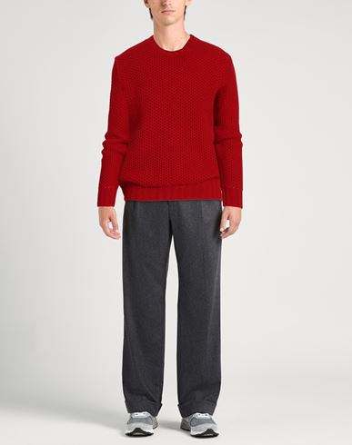 Man Sweater Red Size 36 Lambswool