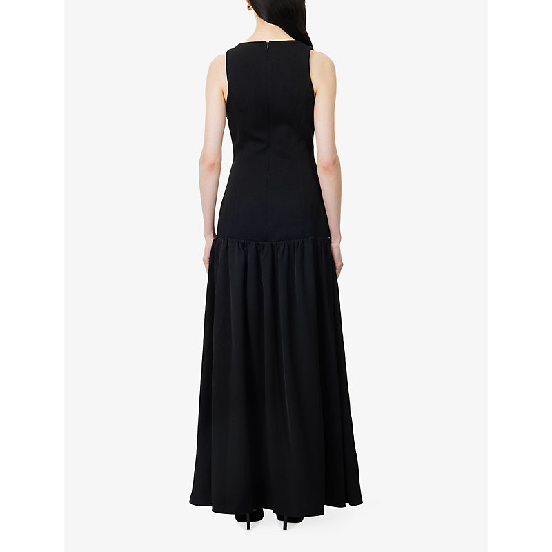Womens Dropped Waist Cotton-Jersey Maxi Dress