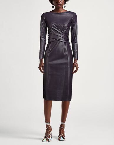 Woman Midi dress Dark purple Size 10 Polyamide, Elastane