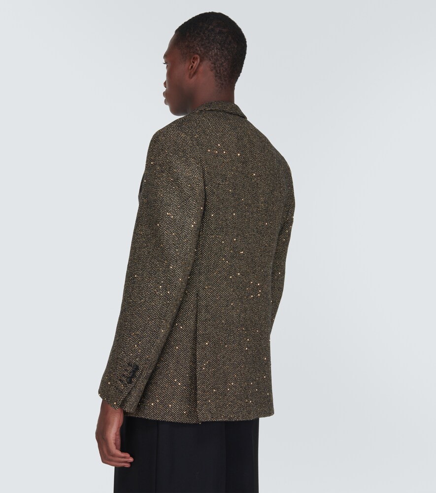 Herringbone wool-blend jacket