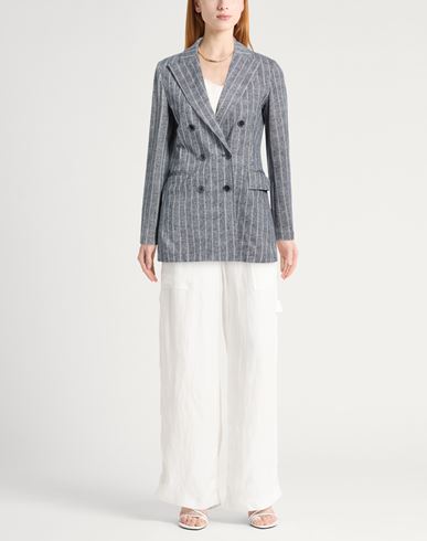 Woman Blazer Midnight blue Size 10 Cotton, Elastane