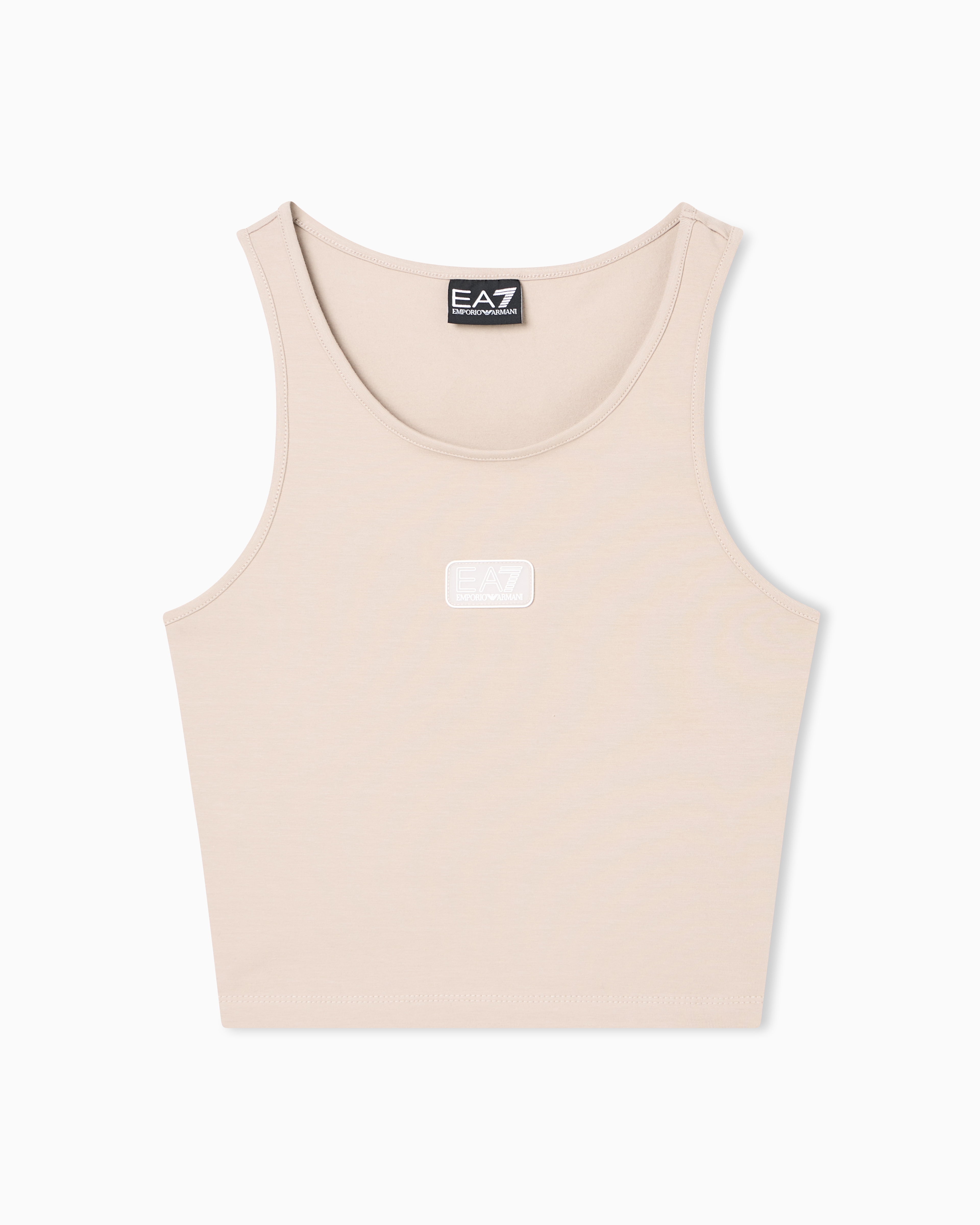 Logo Series stretch cotton jersey top with logo