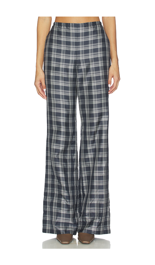 Theory Fluid Plaid Pant in Navy. S. Also in