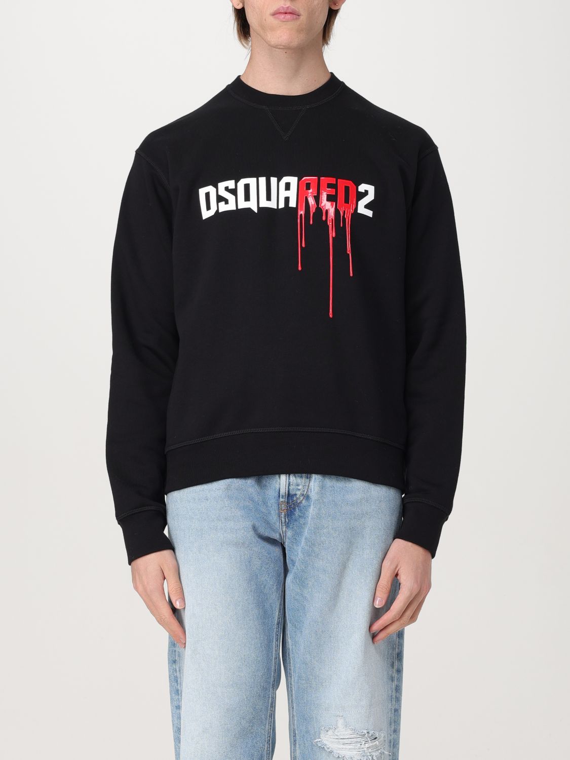 Logo-print cotton sweatshirt - Black