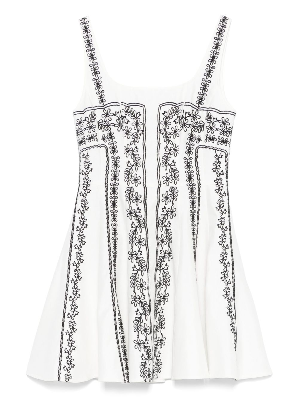 Floral-print mini dress - White