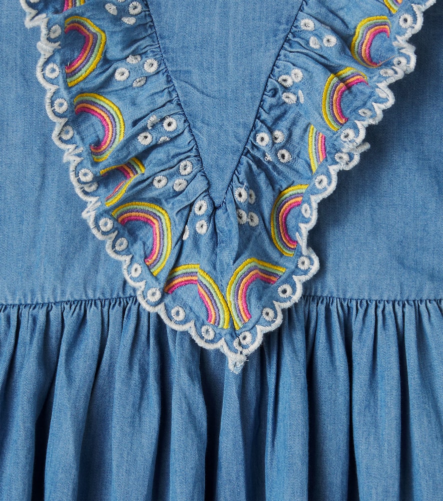 Cherinne broderie anglaise denim dress