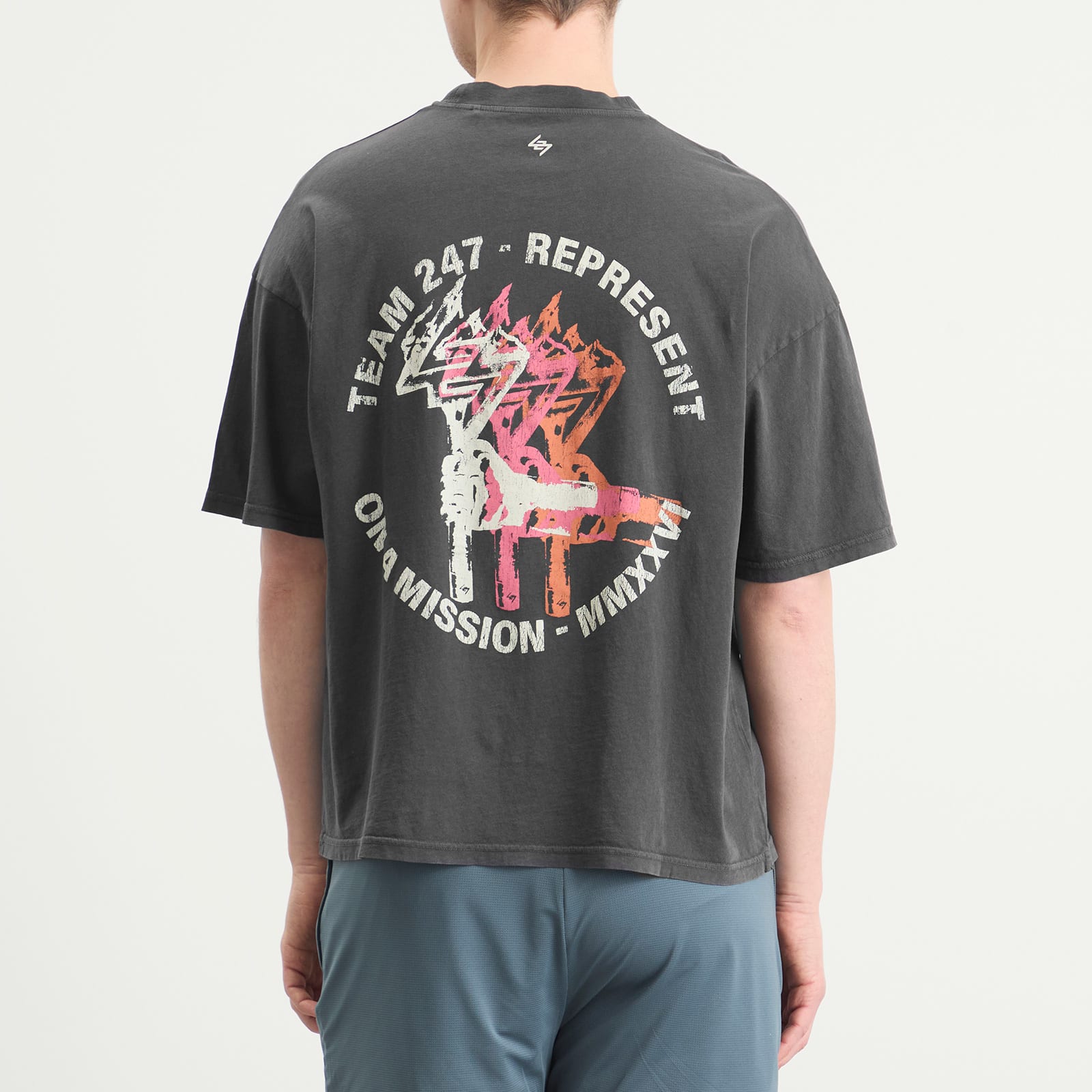 Men's Torch Crop T-Shirt Washed Black
