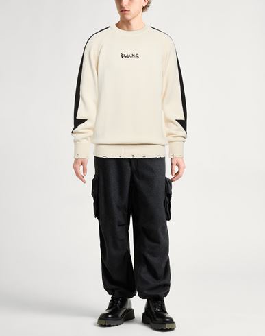 Man Sweater Cream Size L Cotton, Acrylic