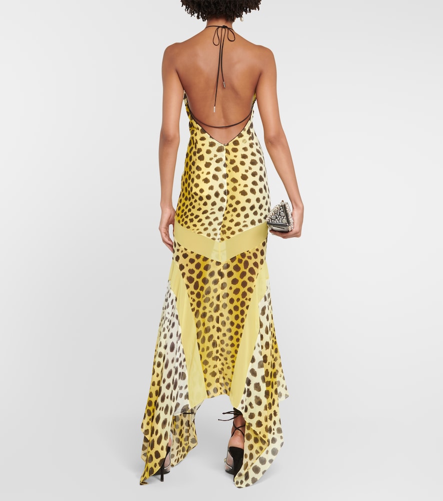 Saskia printed halter neck maxi dress