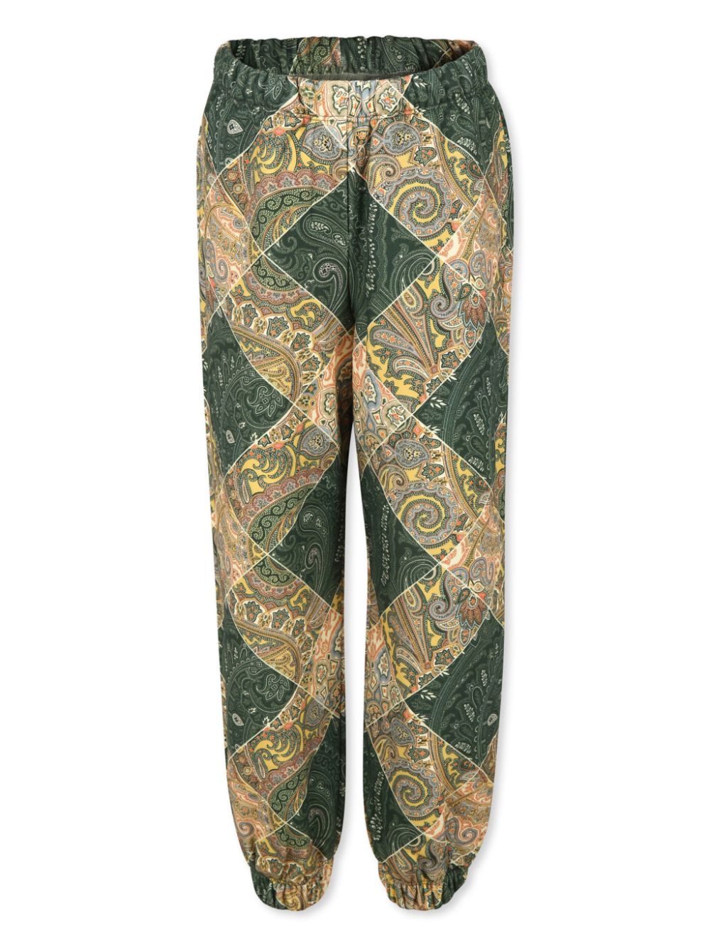 Paisley-print cotton trousers - Green