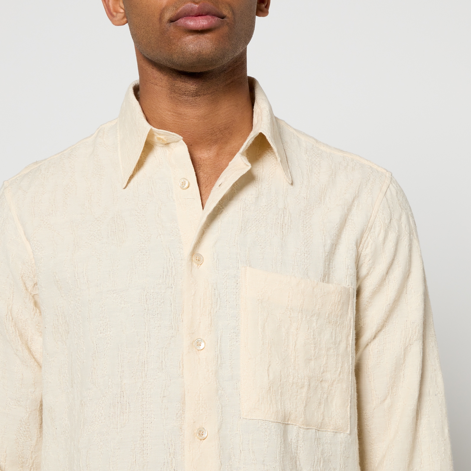 Sunflower Ace Textured Cotton-Jacquard Shirt - L
