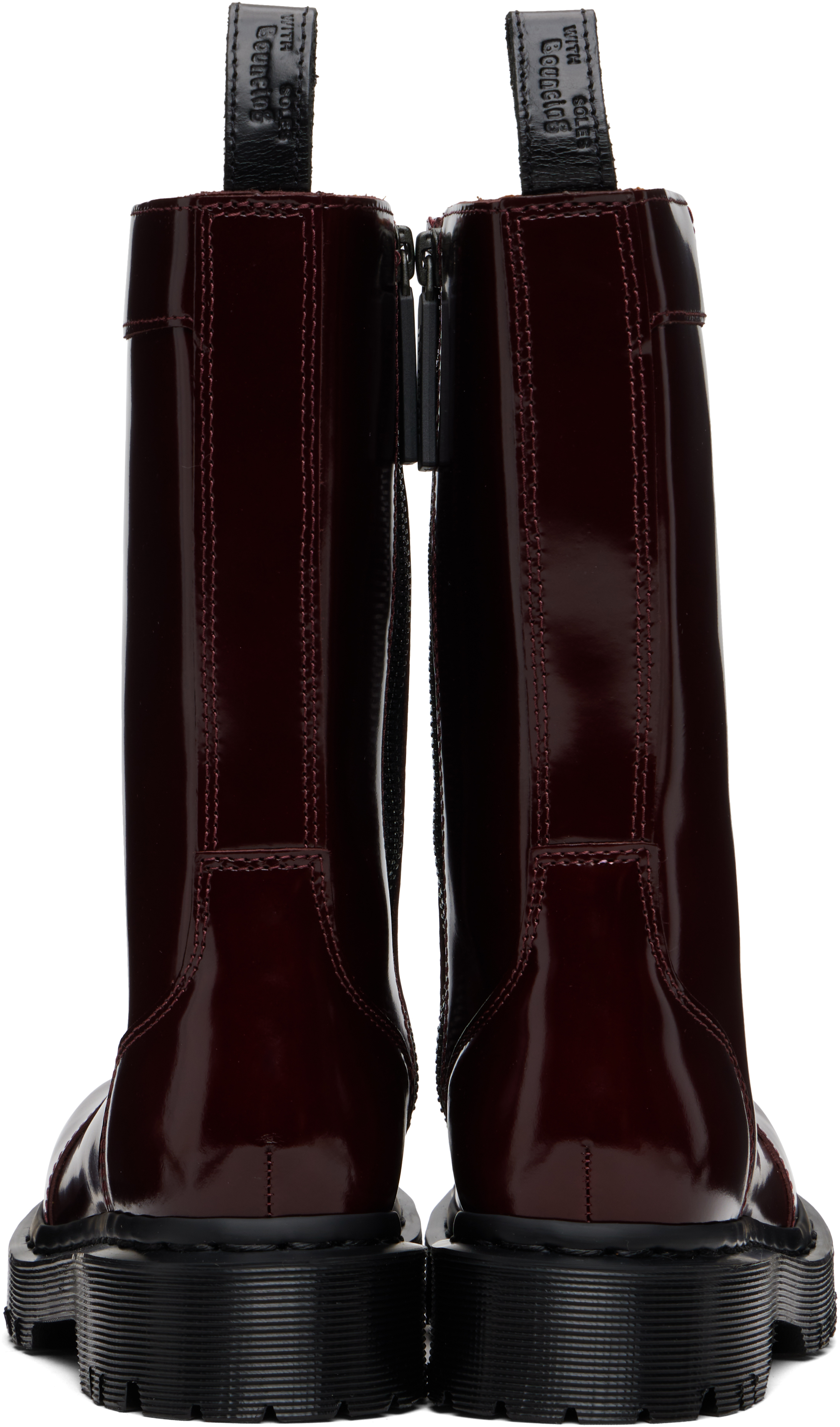 Burgundy Rejena Laquered Leather Boots