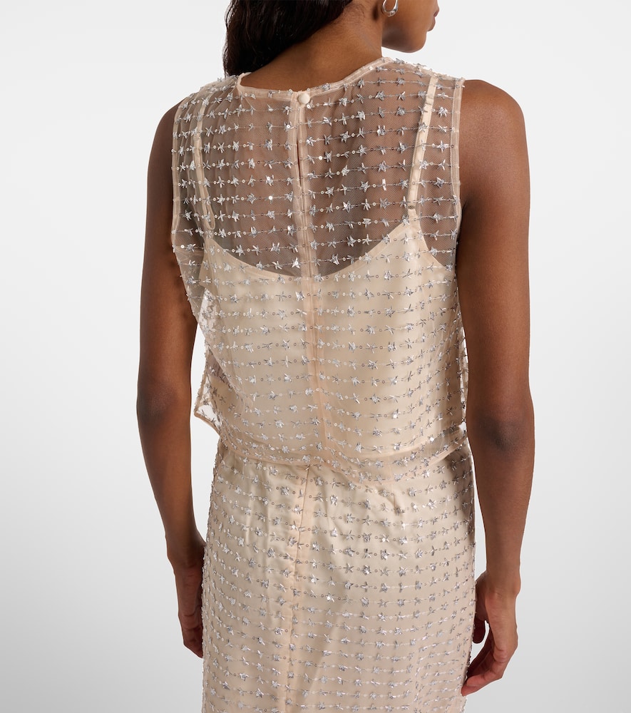 Seraphina sequined tulle top