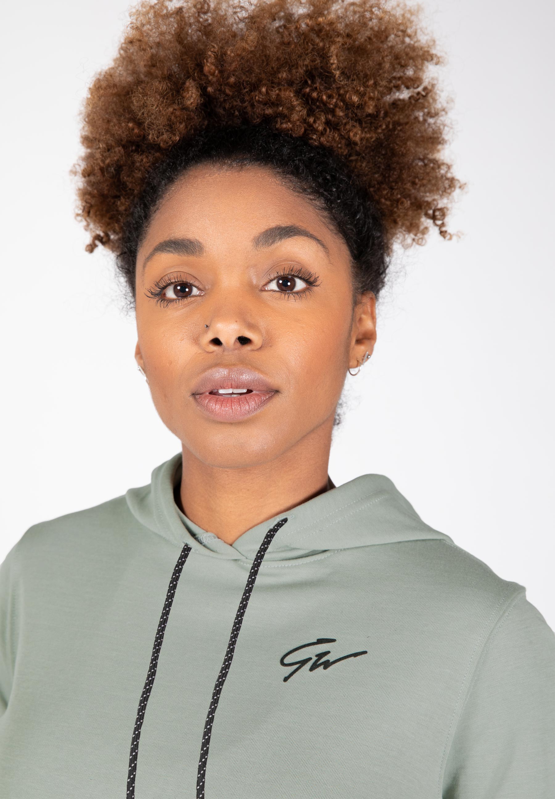 Pixley Crop Top Hoodie - Light Green