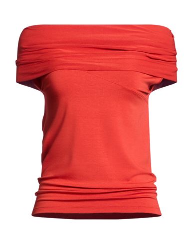 Woman Top Tomato red Size 10 Viscose, Elastane