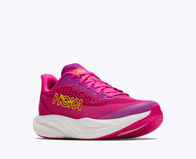 HOKA Mach 7 Walking Shoes in Fuchsia/Neon Dragonfruit