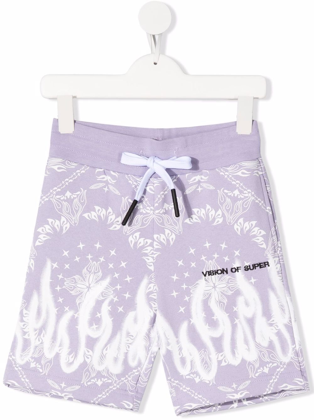 Bandana-print cotton shorts - Purple