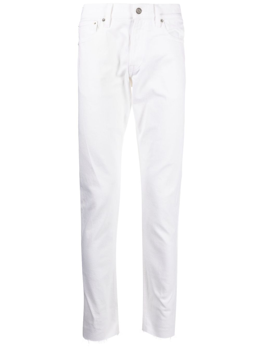 Logo-patch straight-leg jeans - White