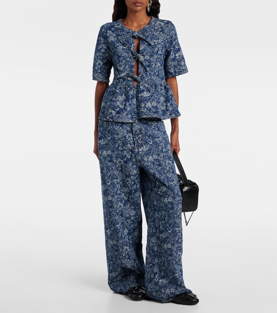 Tapestry wide-leg jeans