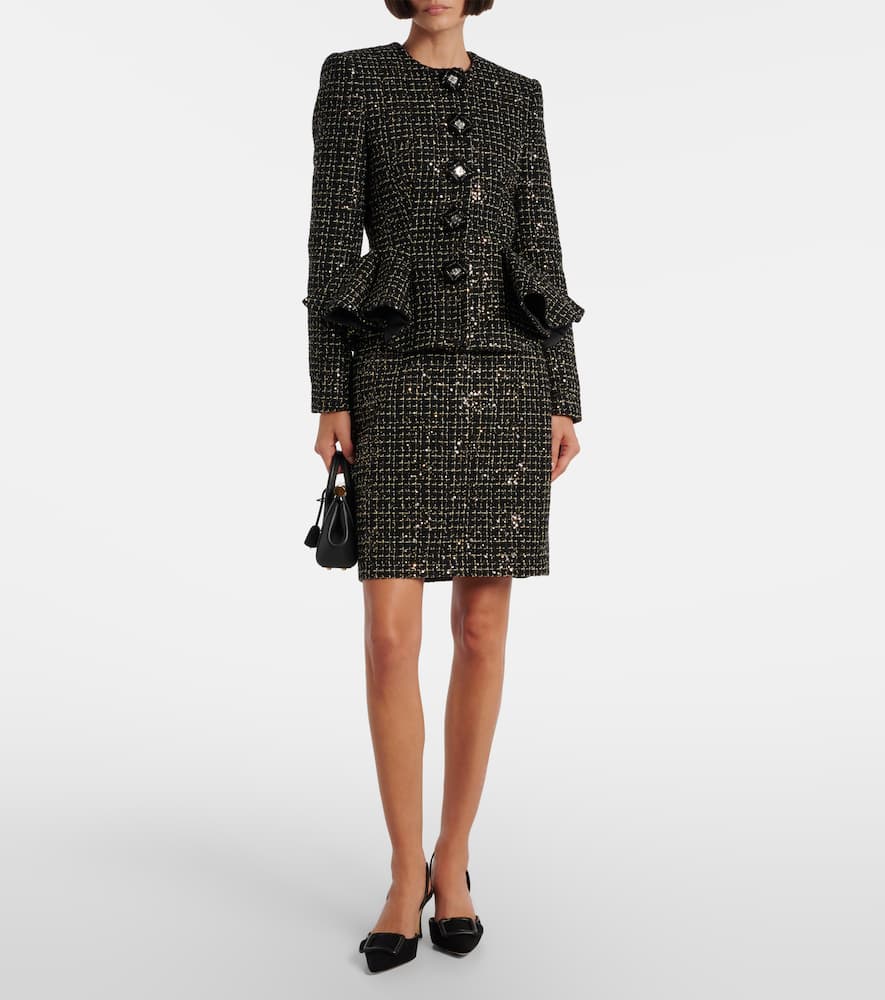 Ayaka sequined tweed pencil skirt