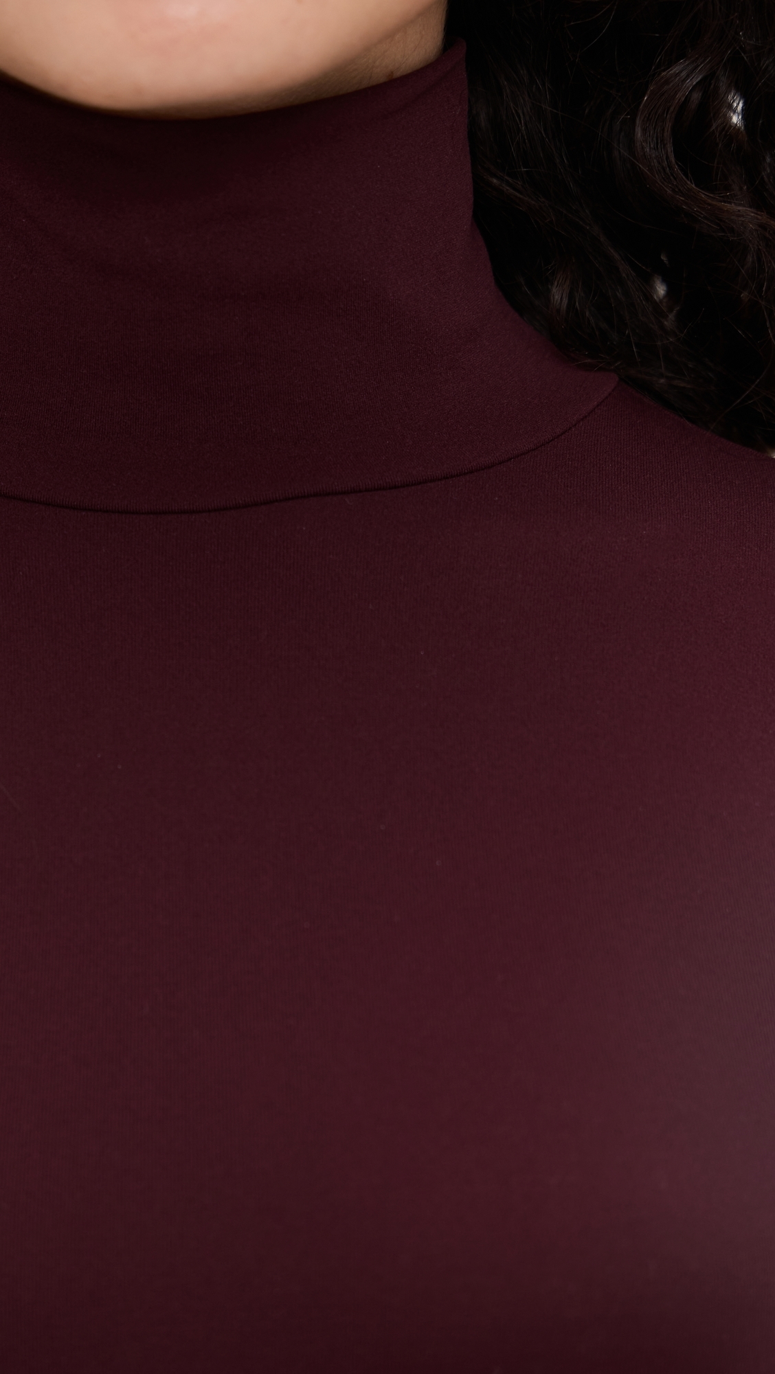 Commando Ballet Turtleneck Bodysuit with Thumbholes Raisin One Size