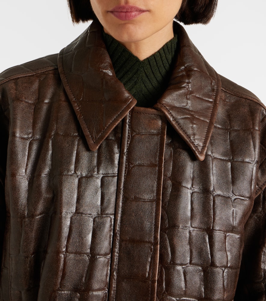 Norcutt croc-effect leather jacket
