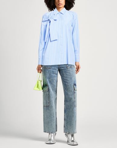 Woman Shirt Sky blue Size 0 Cotton