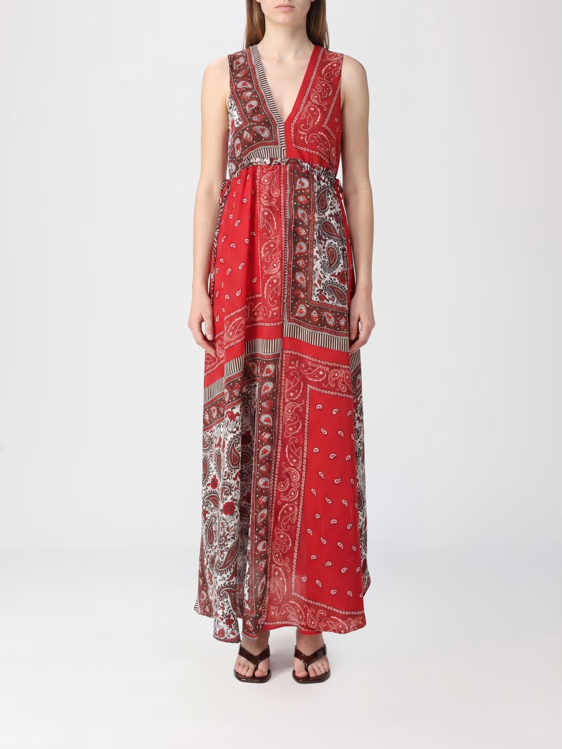 Off-the-Shoulder Bandana Print Silk Maxi Dress P. A.R. O.S. H.