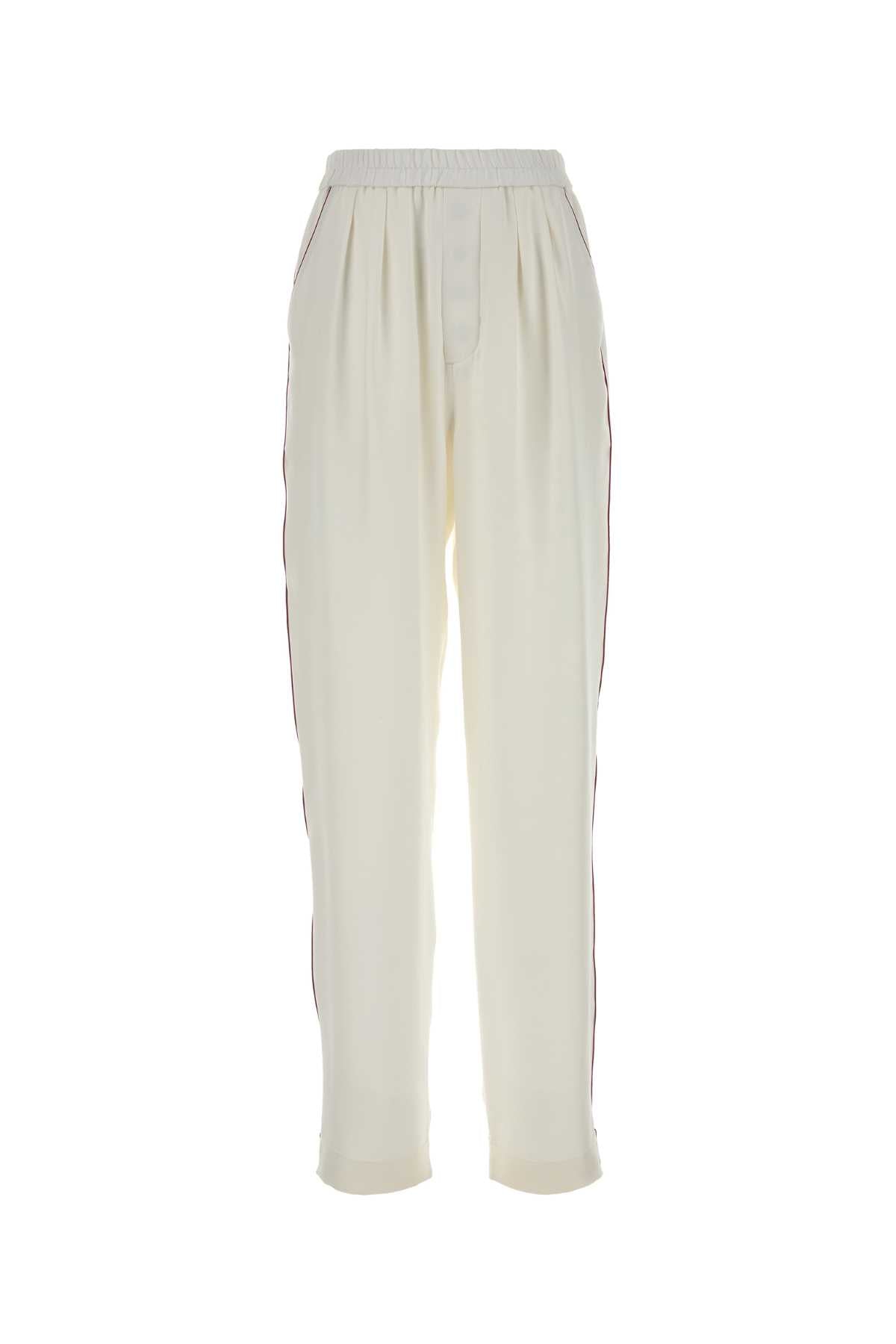 Silk Trousers — White