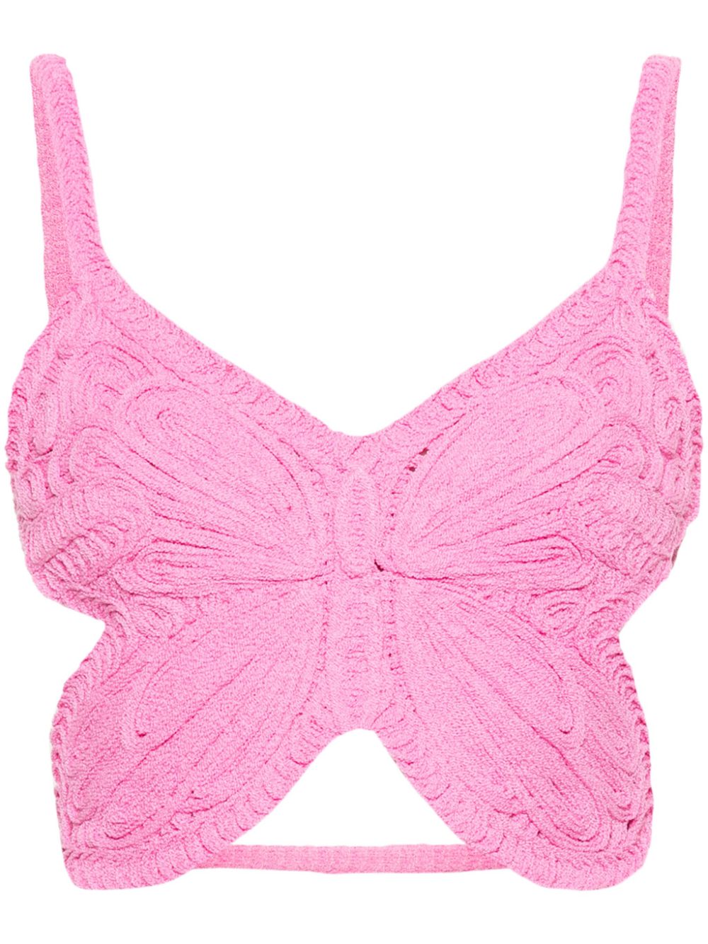 Butterfly sleeveless crop top - Pink