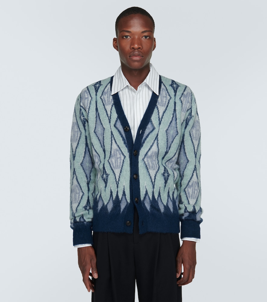 Amiri Argyle mohair-blend cardigan