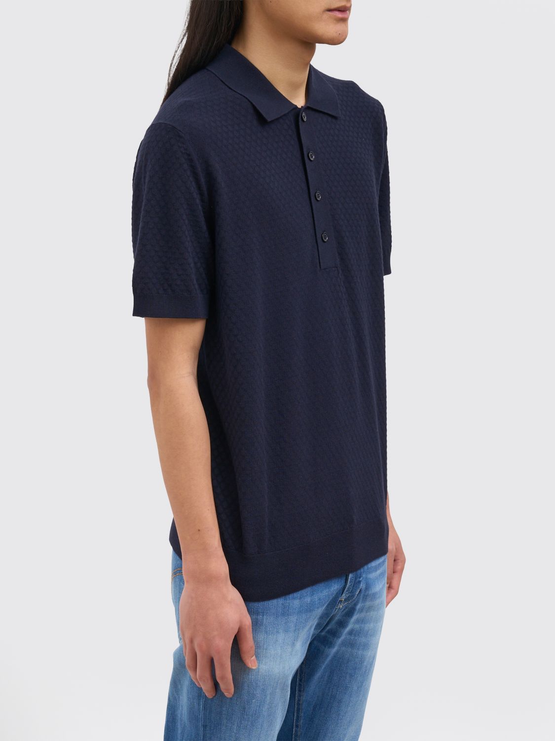Polo Shirt Men color Gnawed Blue