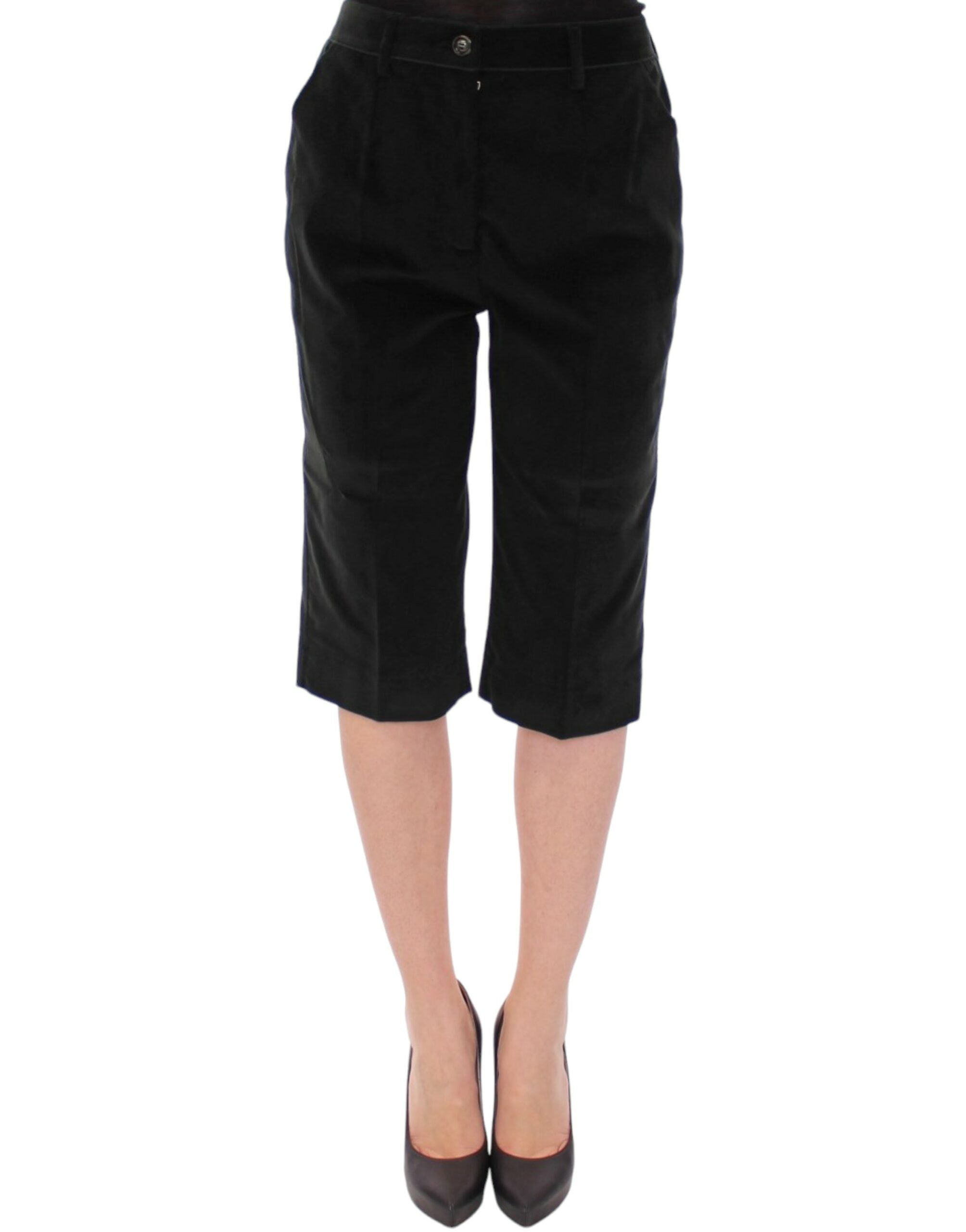 Cotton-Blend Bermuda Shorts — Black