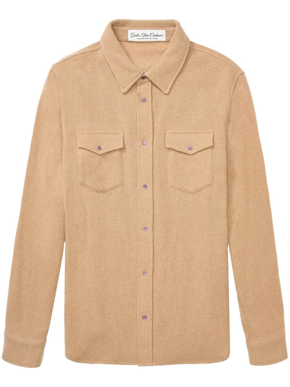 Cashmere long-sleeves shirt - Neutrals