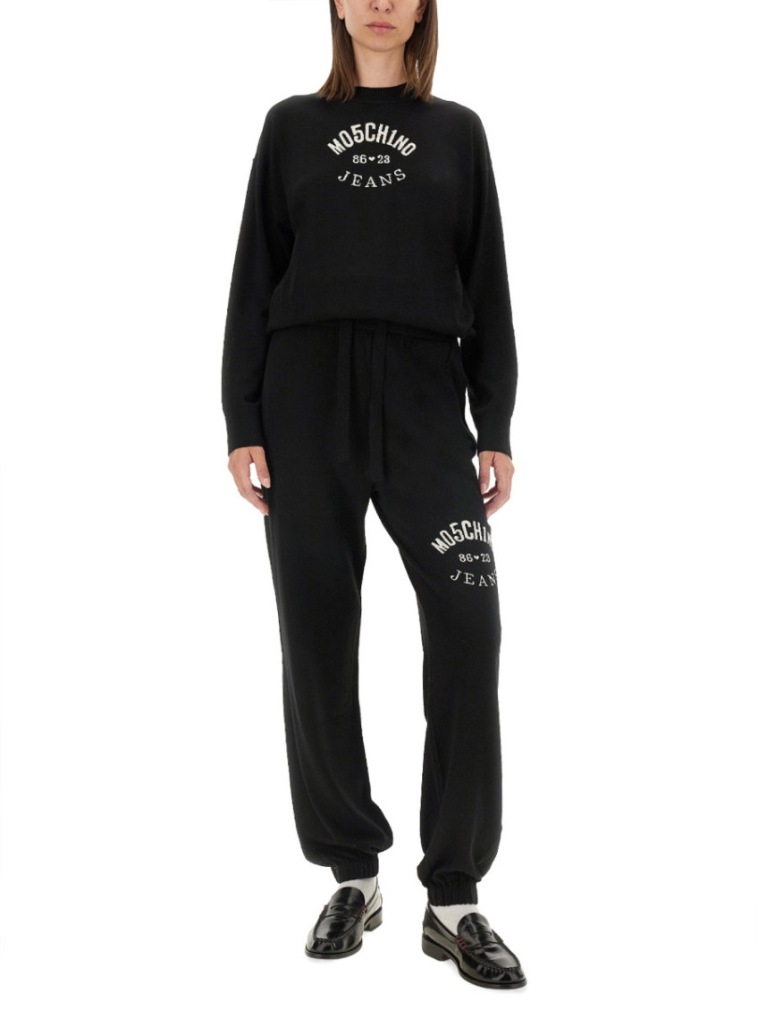 Moschino - knit logo crew neck oversize sweater