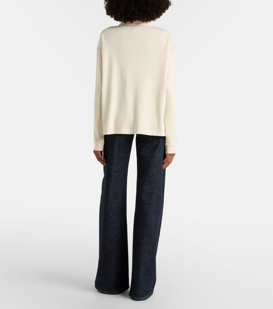 Faithful silk jersey polo sweater