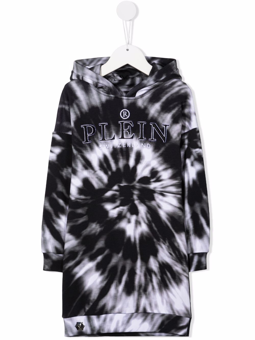 Tie-dye hooded dress - Black
