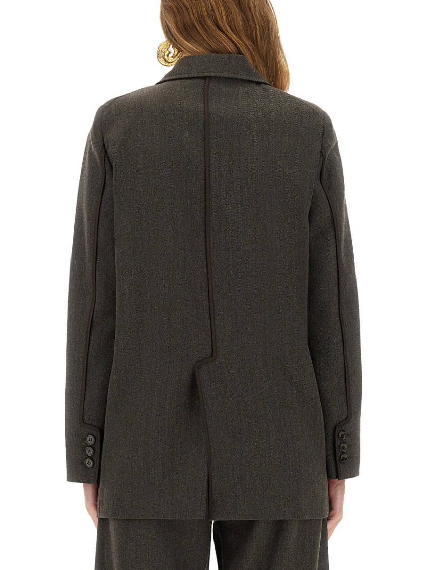 Moschino - longline jacket with front pockets and notched lape