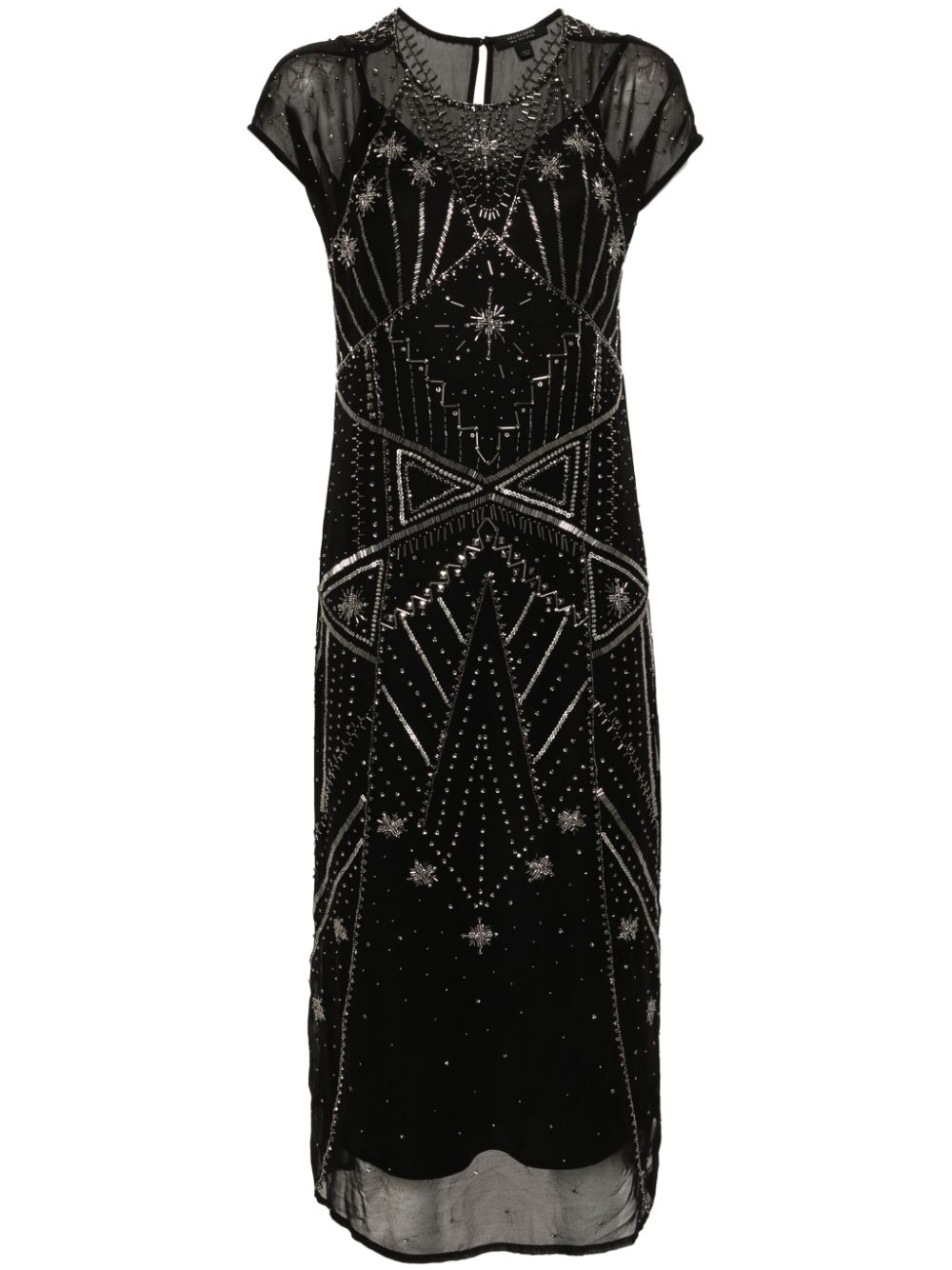 Etta embroidered midi dress - Black