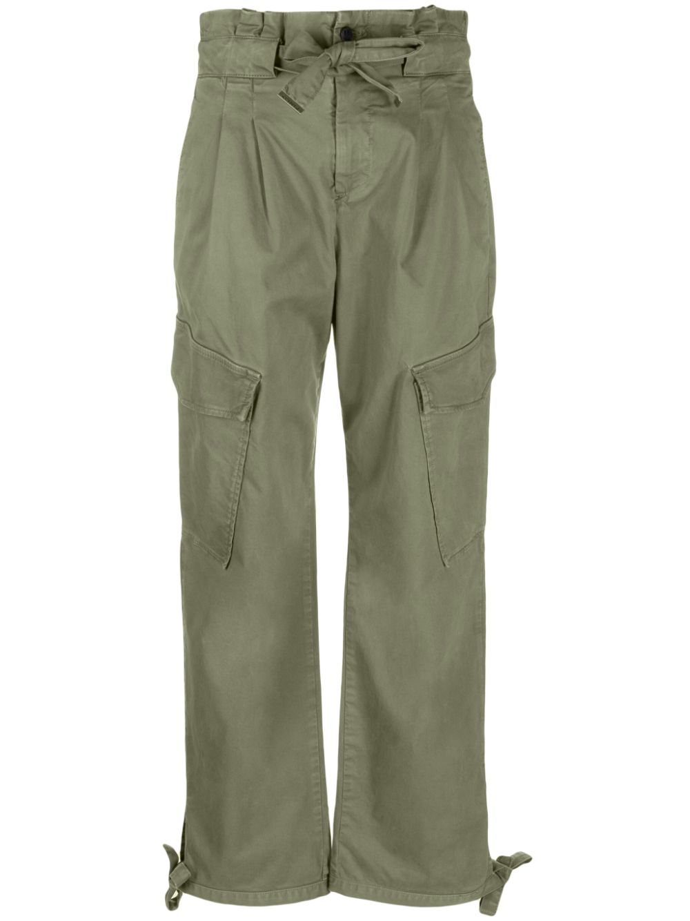 Straight-leg stretch-cotton cargo trousers - Green