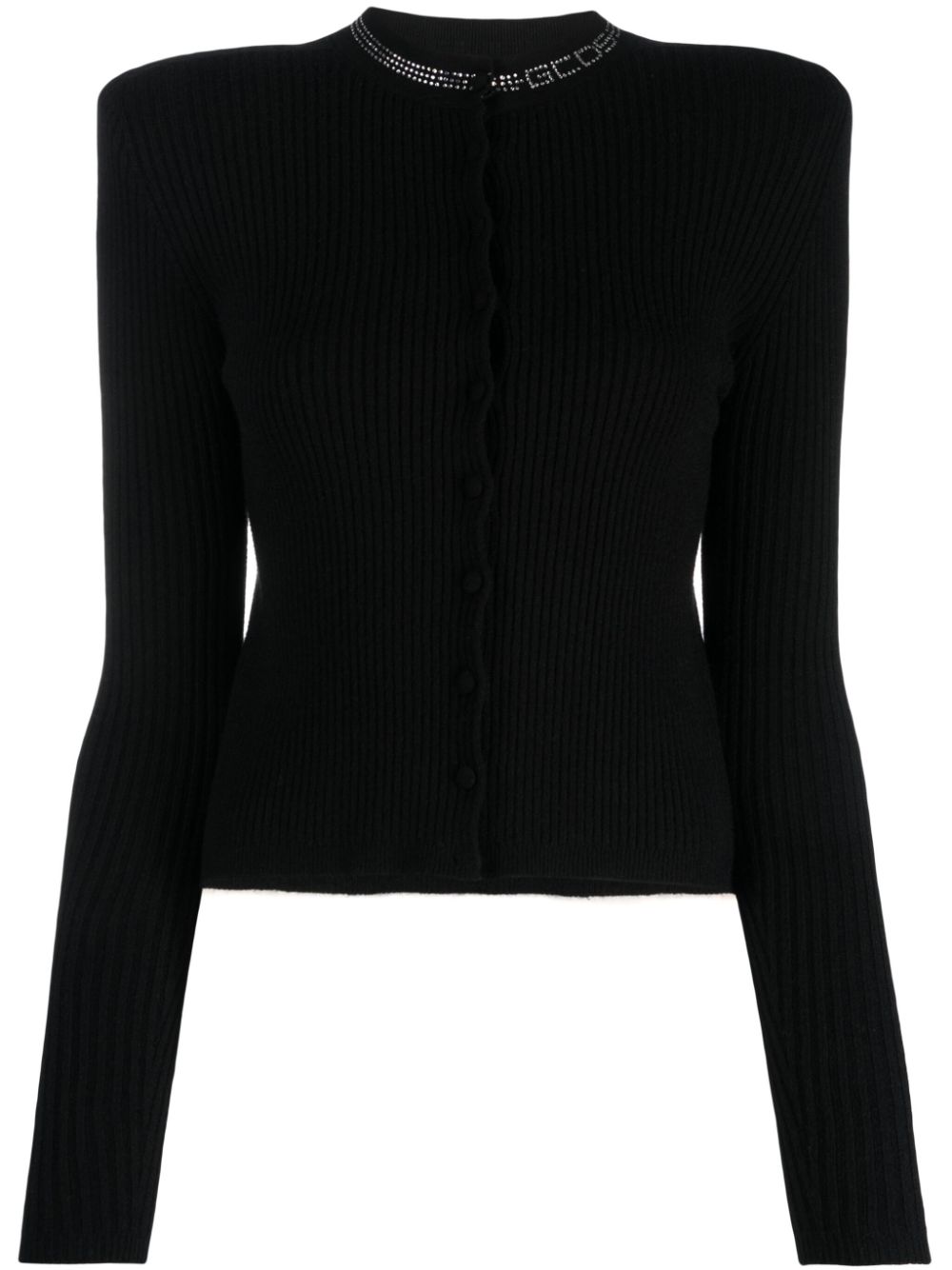 Bling Mini ribbed cardigan - Black