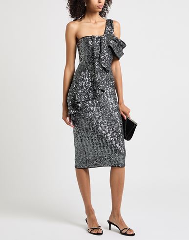 Woman Midi dress Charcoal Size 6 Polyester, Polyamide, Elastane